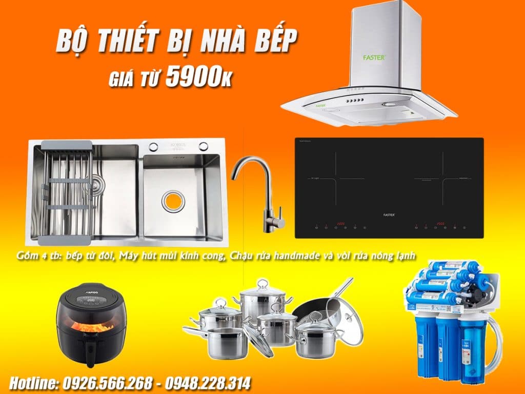 Thi công lắp thiết bị nhà bếp tại chung cư Homeland Long Biên