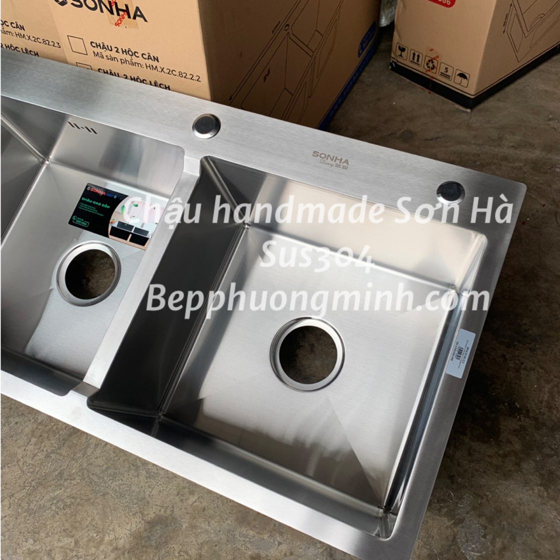 Chậu rửa Sơn Hà hanmade inox 304