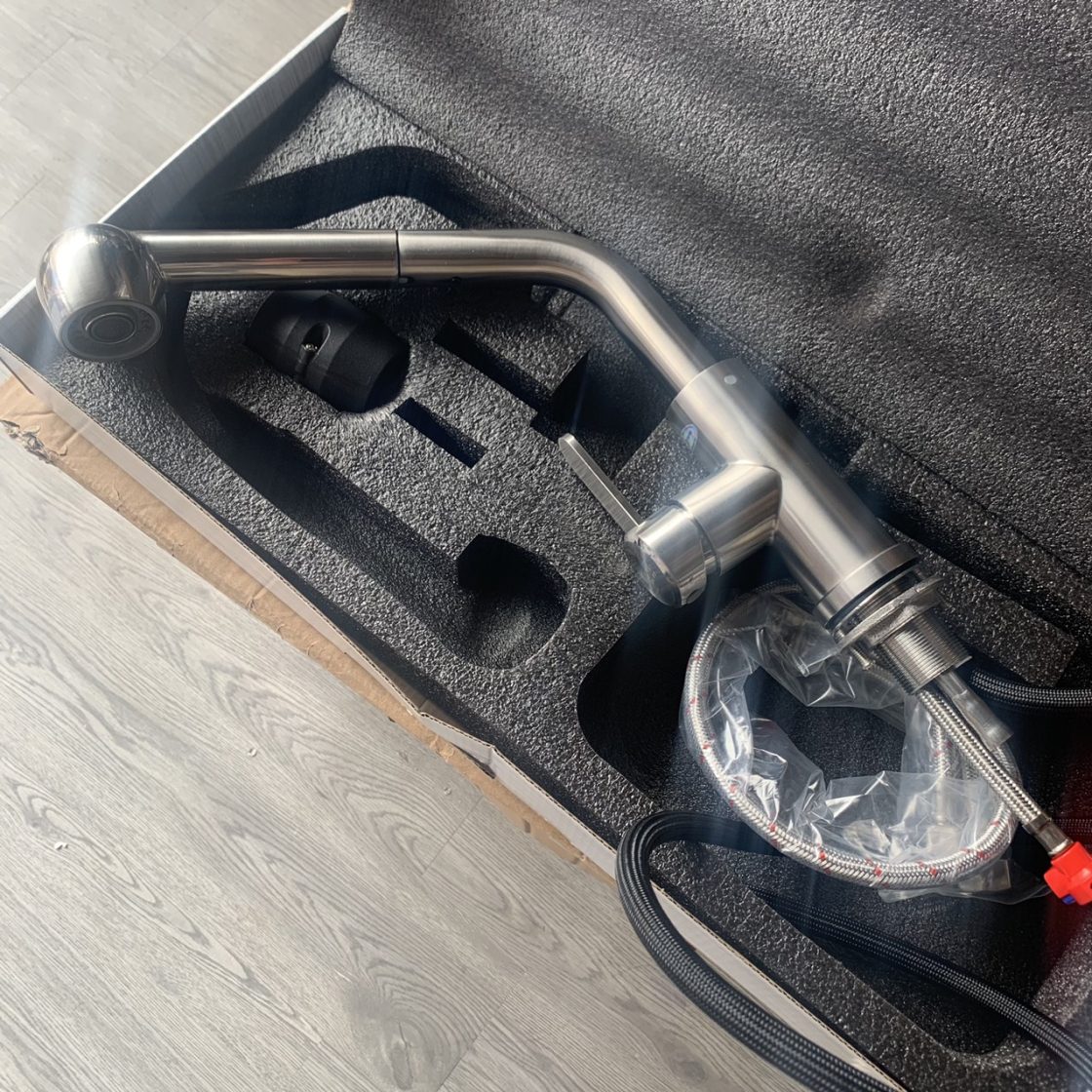 VÒI RỬA BÁT KAGOL ĐẦU RÚT INOX MỜ