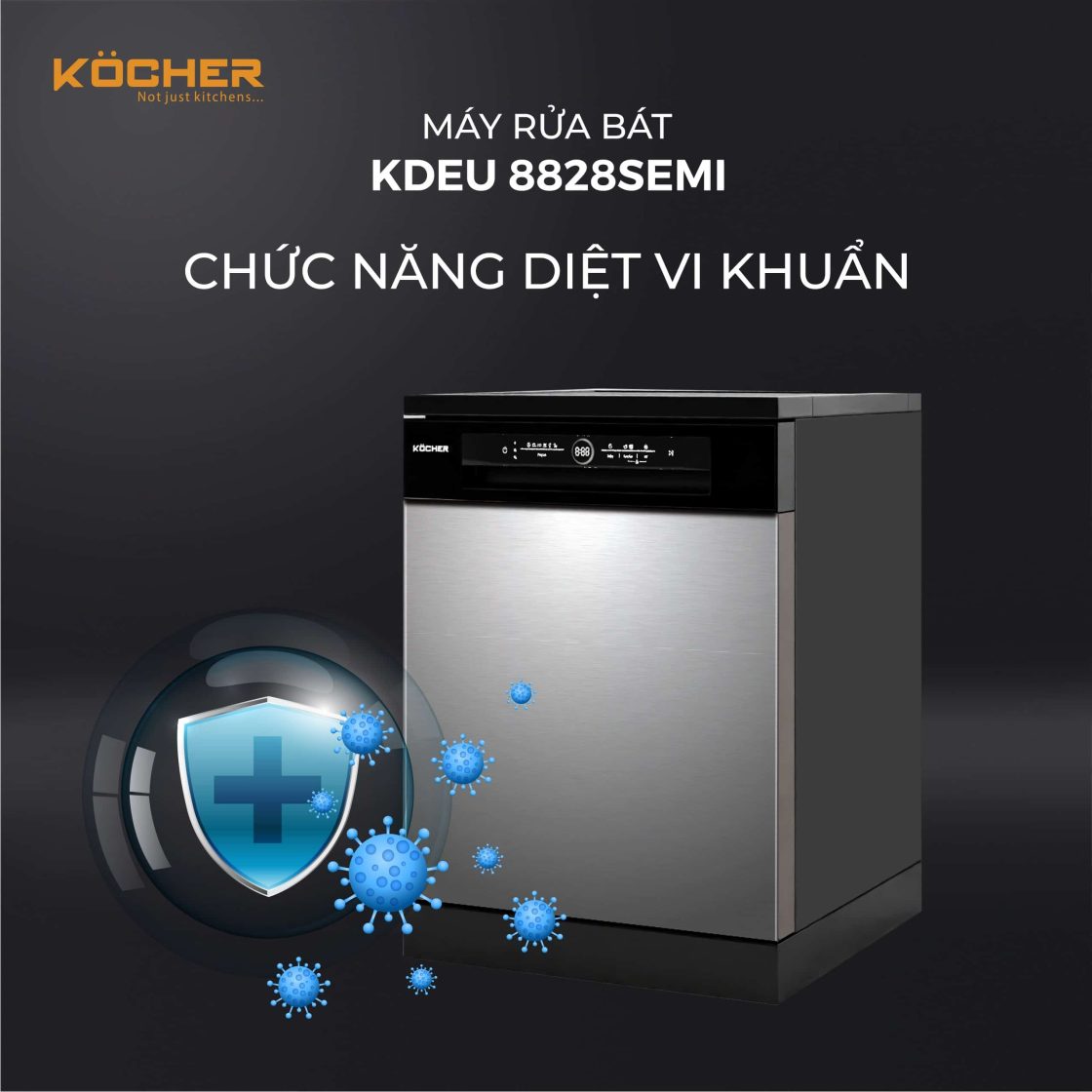 MÁY RỬA BÁT KOCHER KDEU 8828 SEMI