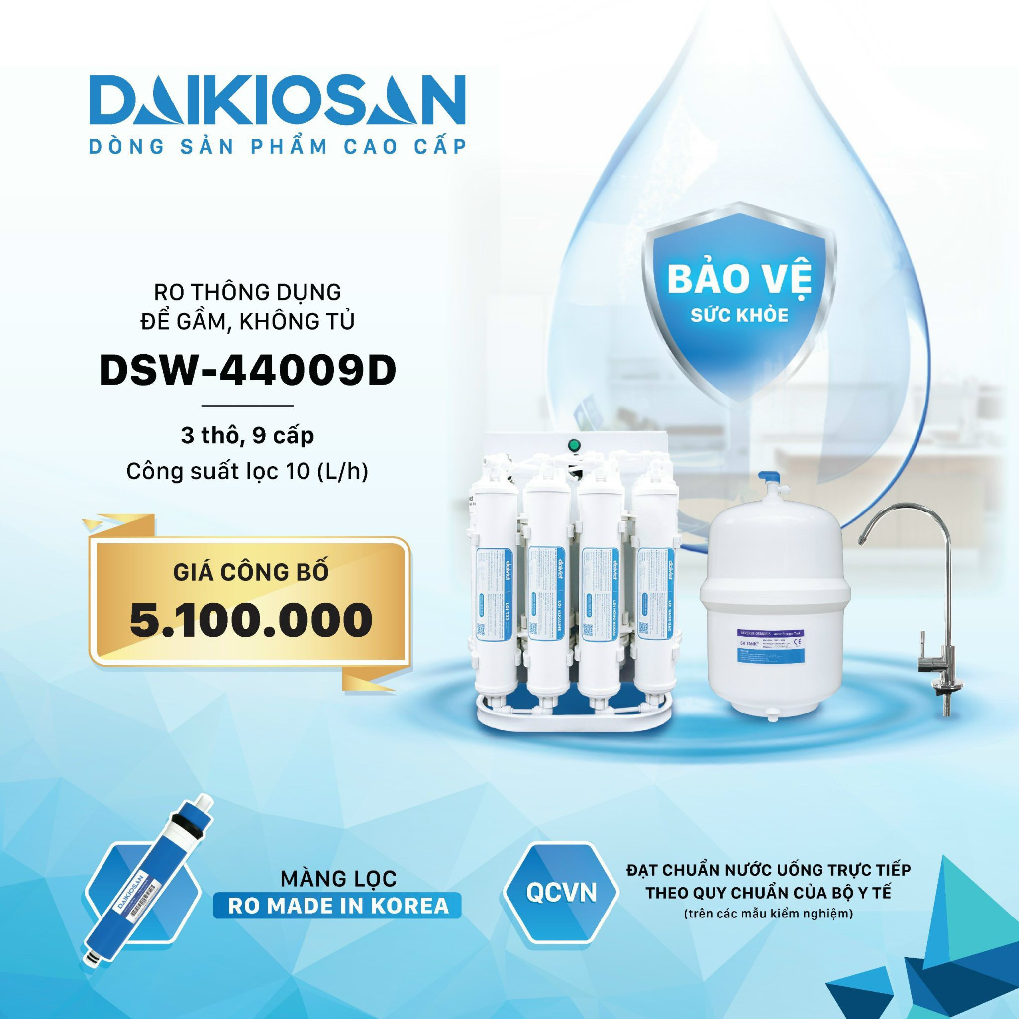 Máy lọc nước RO Daikiosan DSW-44009D