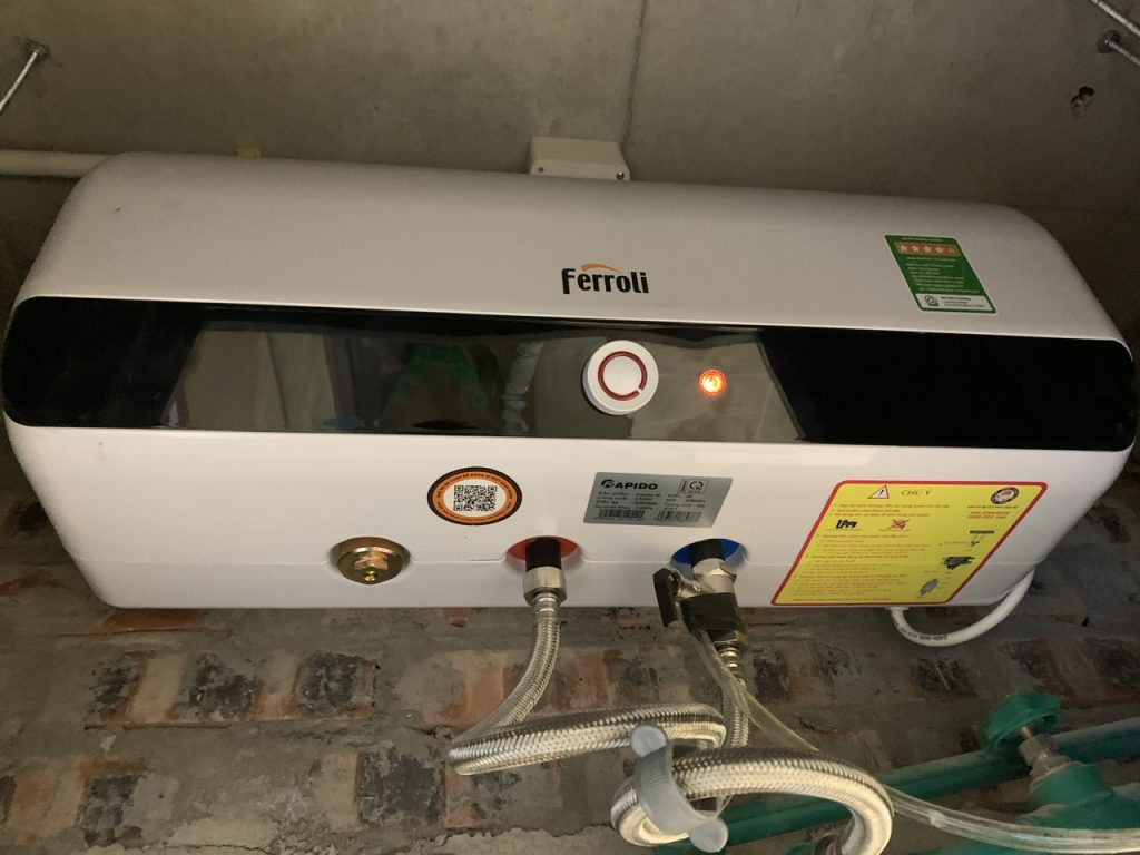 hinh anh lap binh ferroli tai chung cu