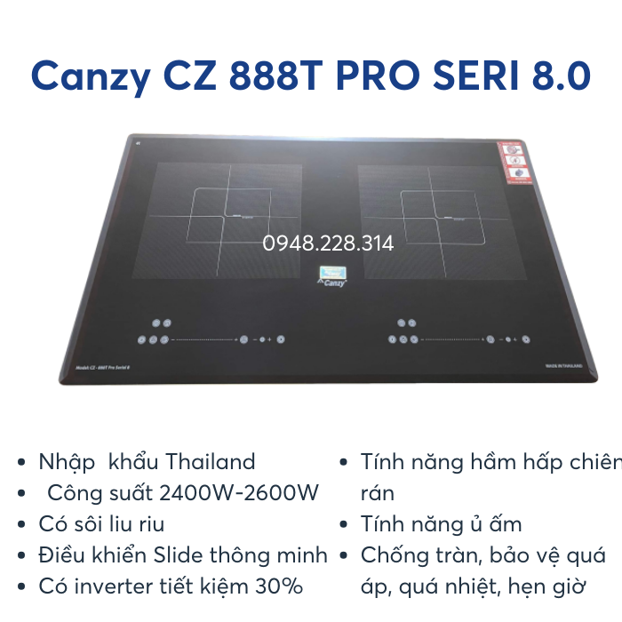 Bếp Từ Đôi Canzy CZ 888T PRO SERI 8.0