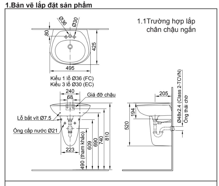 Combo bệt C-504VAN và chậu L-284V/L-284VC