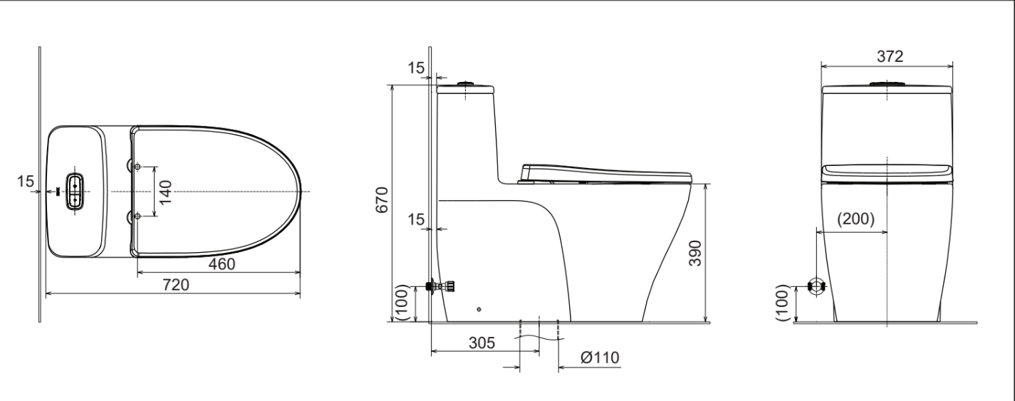 Bồn cầu 1 khối Inax AC-989VN (AC989VN) Nắp Êm