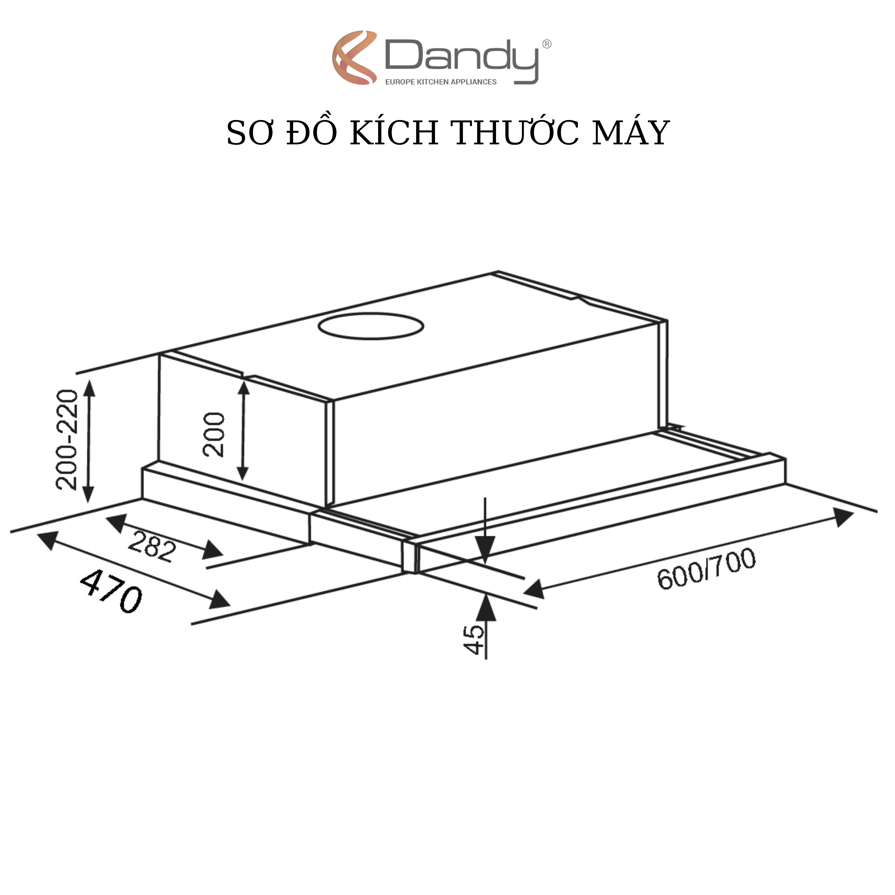 Máy hút mùi âm tủ Dandy DY-H117