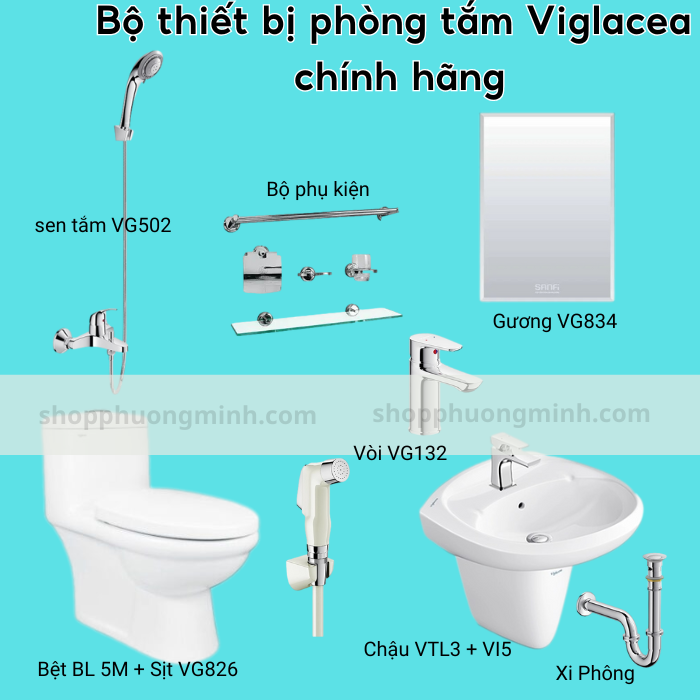 Bo thiet bi phong tam Viglacea chinh hang