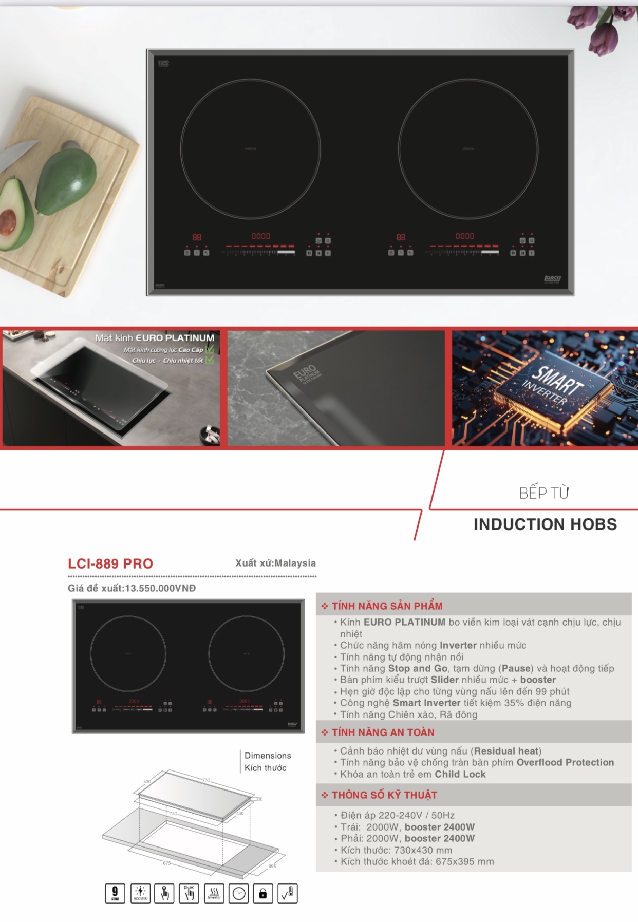 Bếp từ Lorca LCI-889 Pro