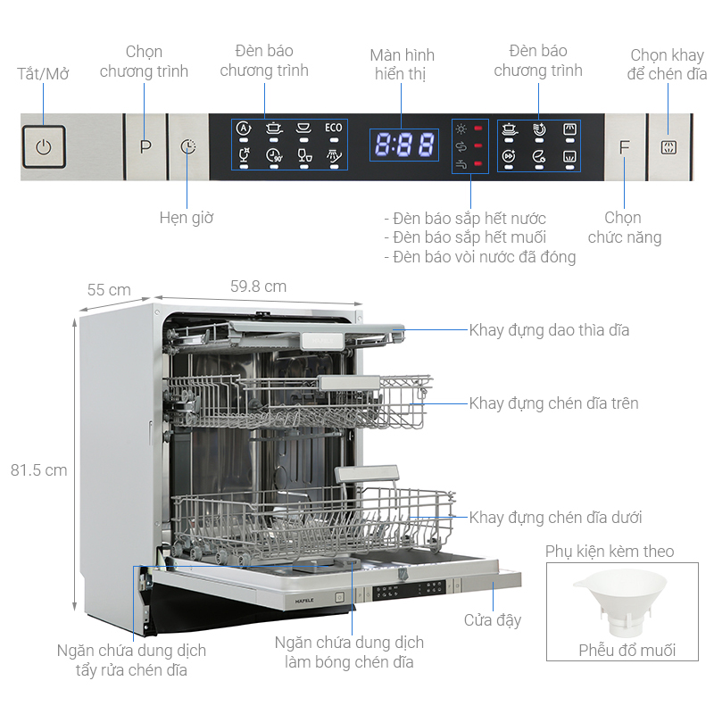 MÁY RỬA BÁT ÂM TỦ HAFELE HDW-FI60AB – 538.21.330