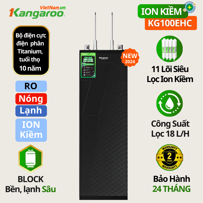Máy lọc nóng lạnh Hydrogen Ion Kiềm KG100EHC