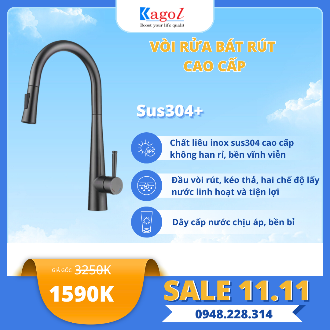 Vòi Rửa Bát Rút Kagol K70