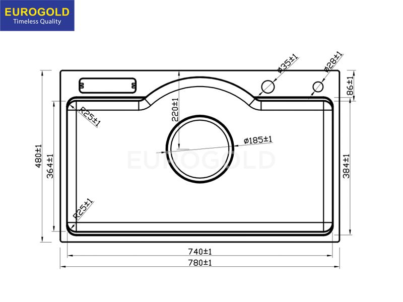 Chậu rửa bát Eurogol EUD37848