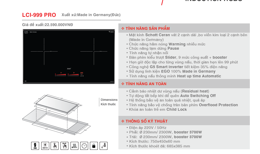 Bếp từ Lorca LCI-999 PRO