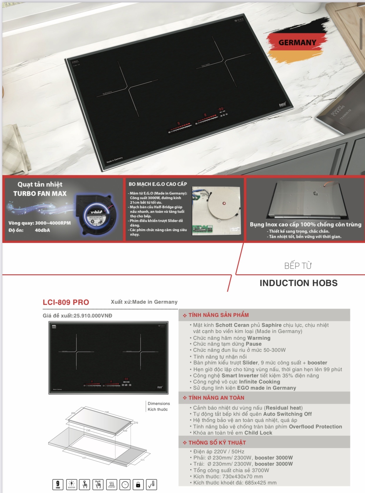 Bếp từ Lorca LCI-809Pro