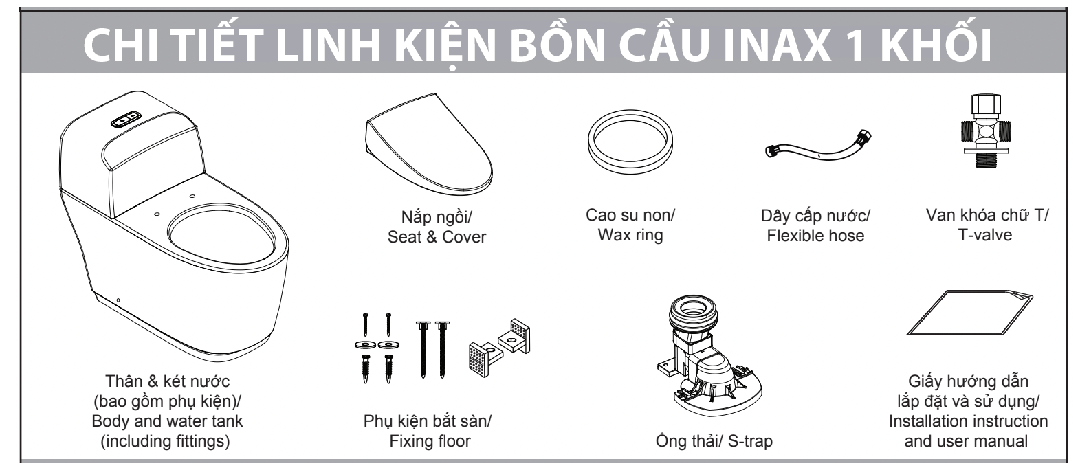 Bồn cầu 1 khối INAX AC-1032VN (AC1032VN) Aqua Ceramic nắp êm