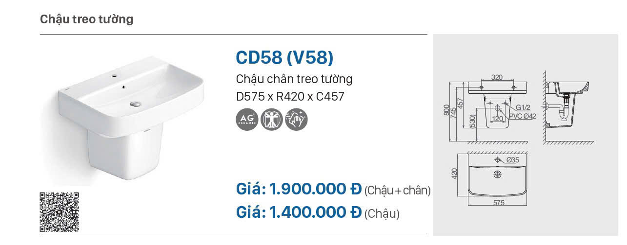 Combo thiết bị vệ sinh Viglacera chính hãng