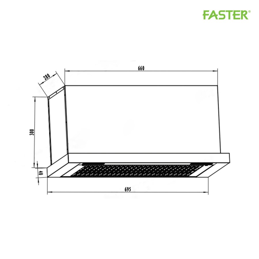 Máy hút mùi tự làm sạch Faster FS 7035G Autoclean