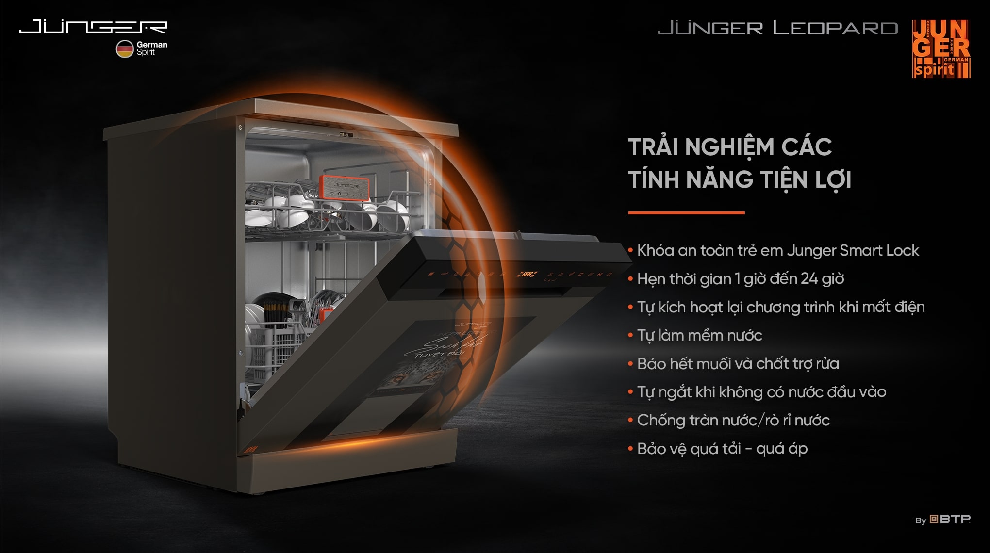 Máy rửa bát Junger JG Leopard DWJ-163-MS