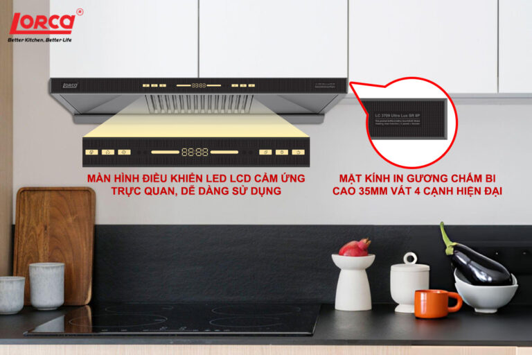 MÁY HÚT MÙI LORCA LC 3709 Ultra LuxSR8P-90CM