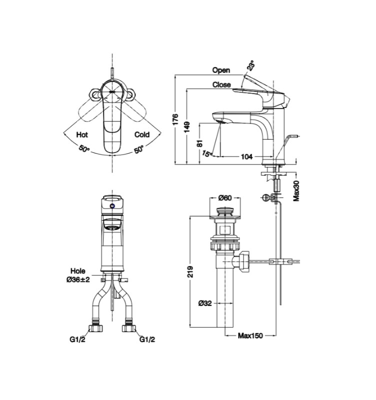 Vòi chậu lavabo Inax LFV-1402S