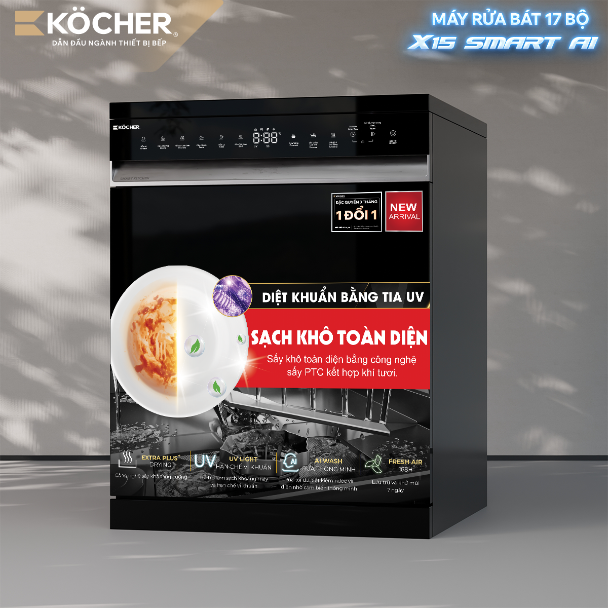 MÁY RỬA BÁT KOCHER X15 SMART AI