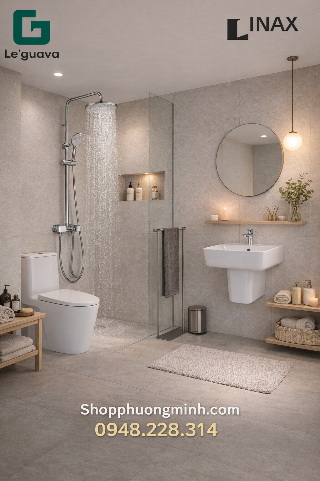 Modern bathroom with sleek fixtures 1