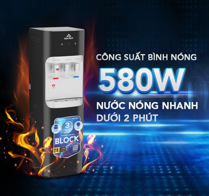 Cây nước nóng lạnh hút bình Hòa Phát HHC385