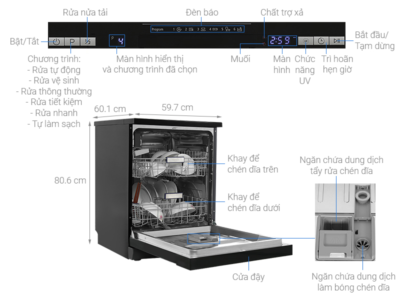 Máy rửa bát độc lập Hafele HDW-F601B