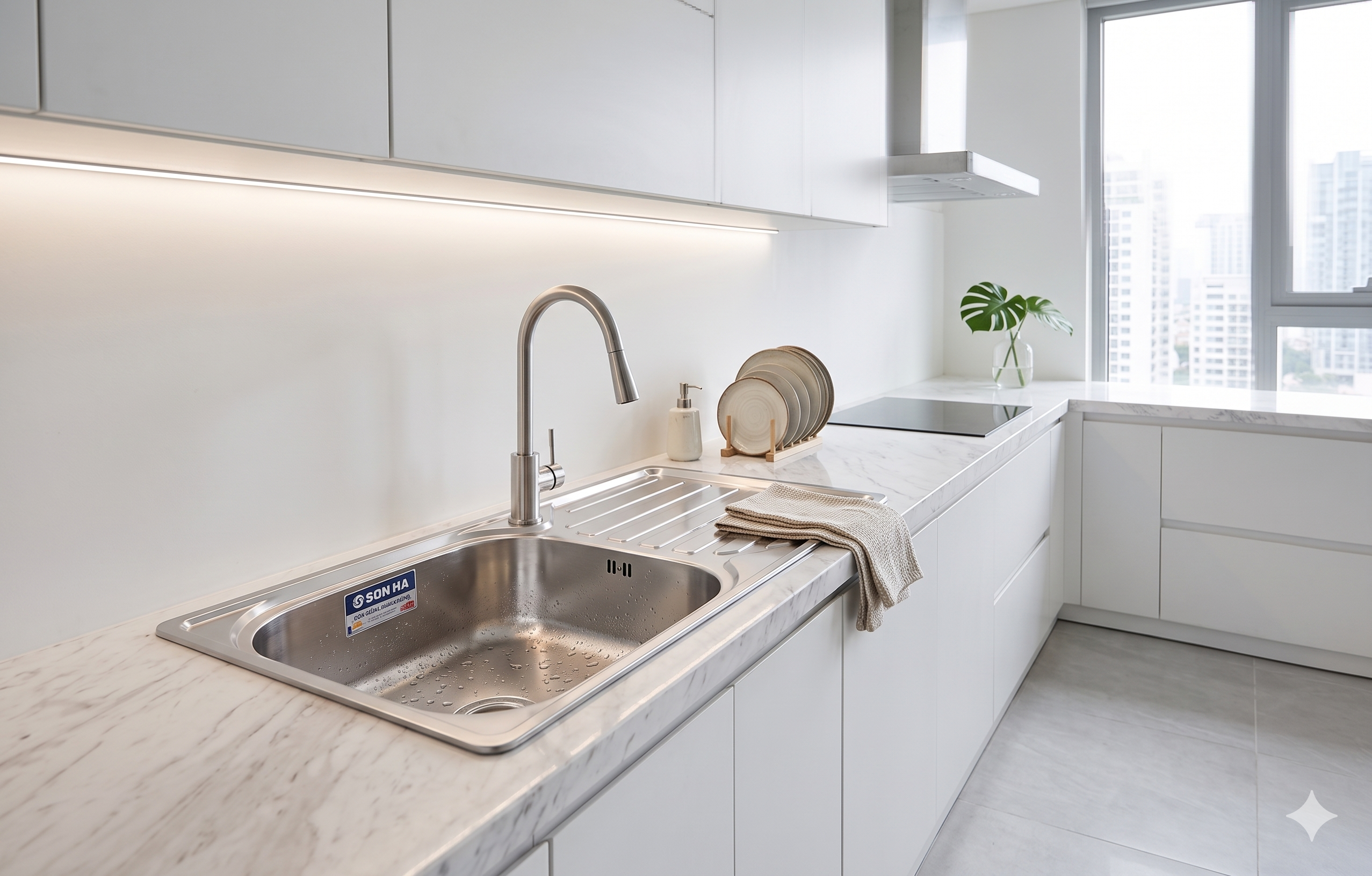CHẬU INOX CAO CẤP SƠN HÀ S79