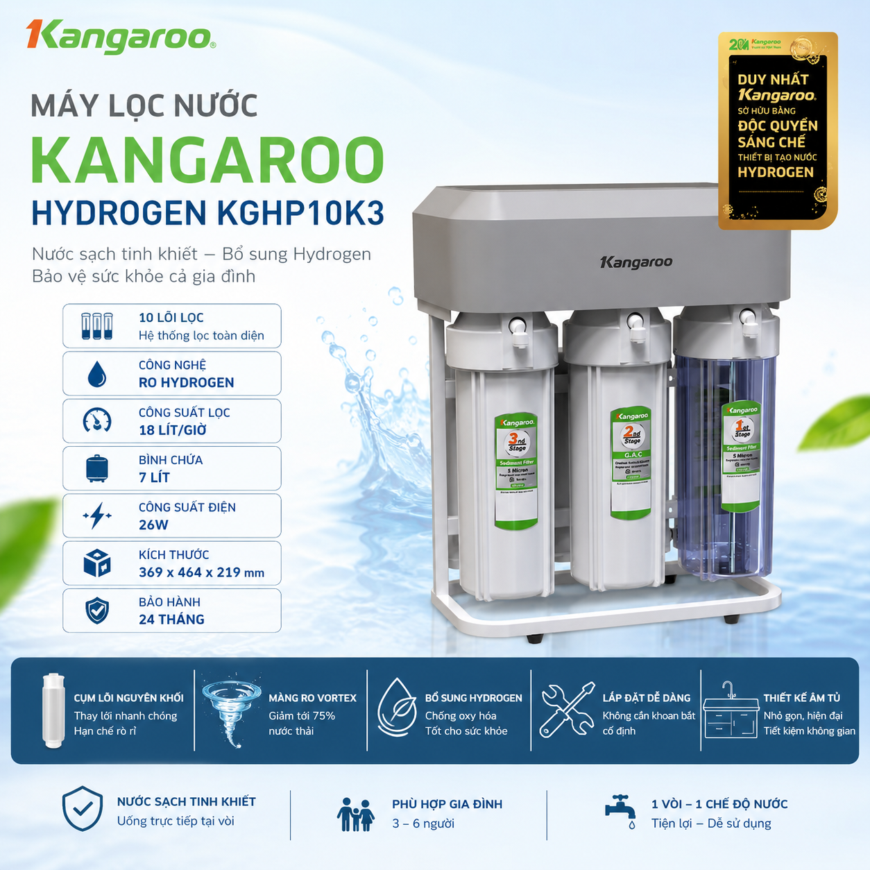 Máy Lọc Nước Kangaroo KGHP10K3