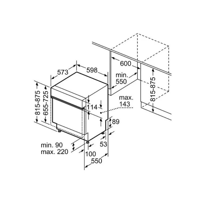 Máy rửa bát Bosch SMI6ZCS16E serie 6, bán âm