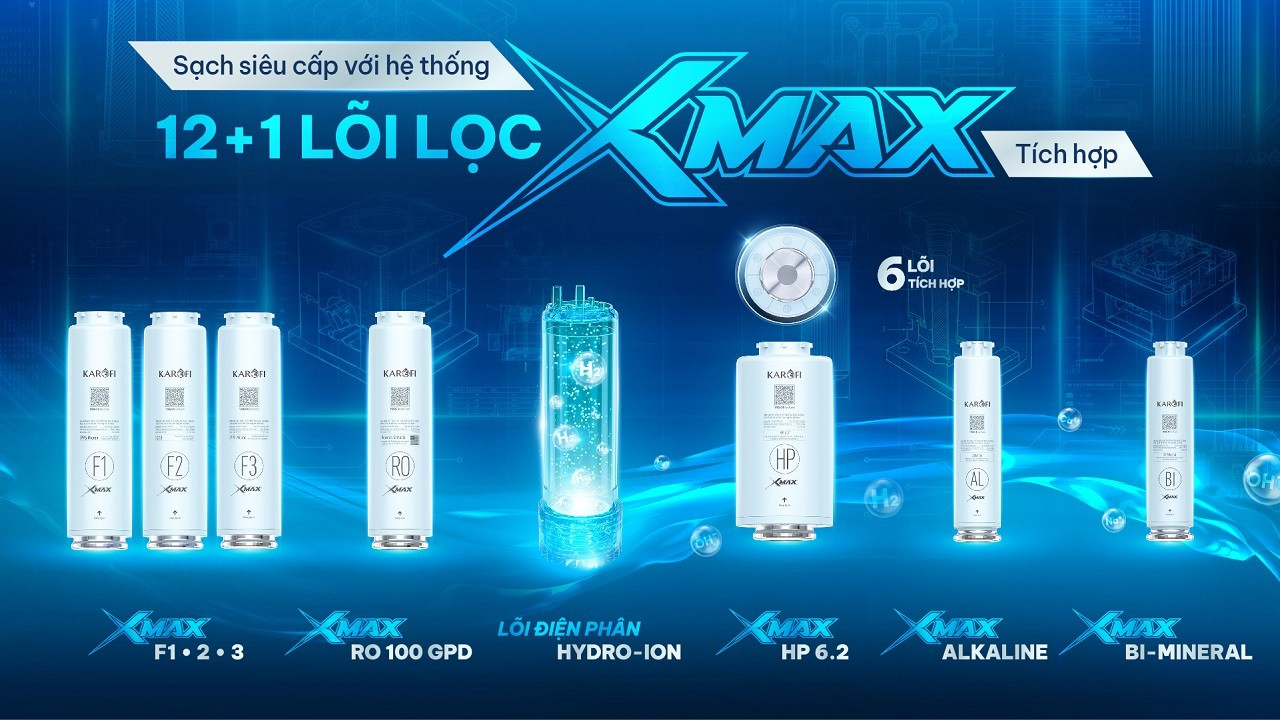 Máy lọc nước nóng lạnh Hydro-ion kiềm Karofi DIAMOND SA66