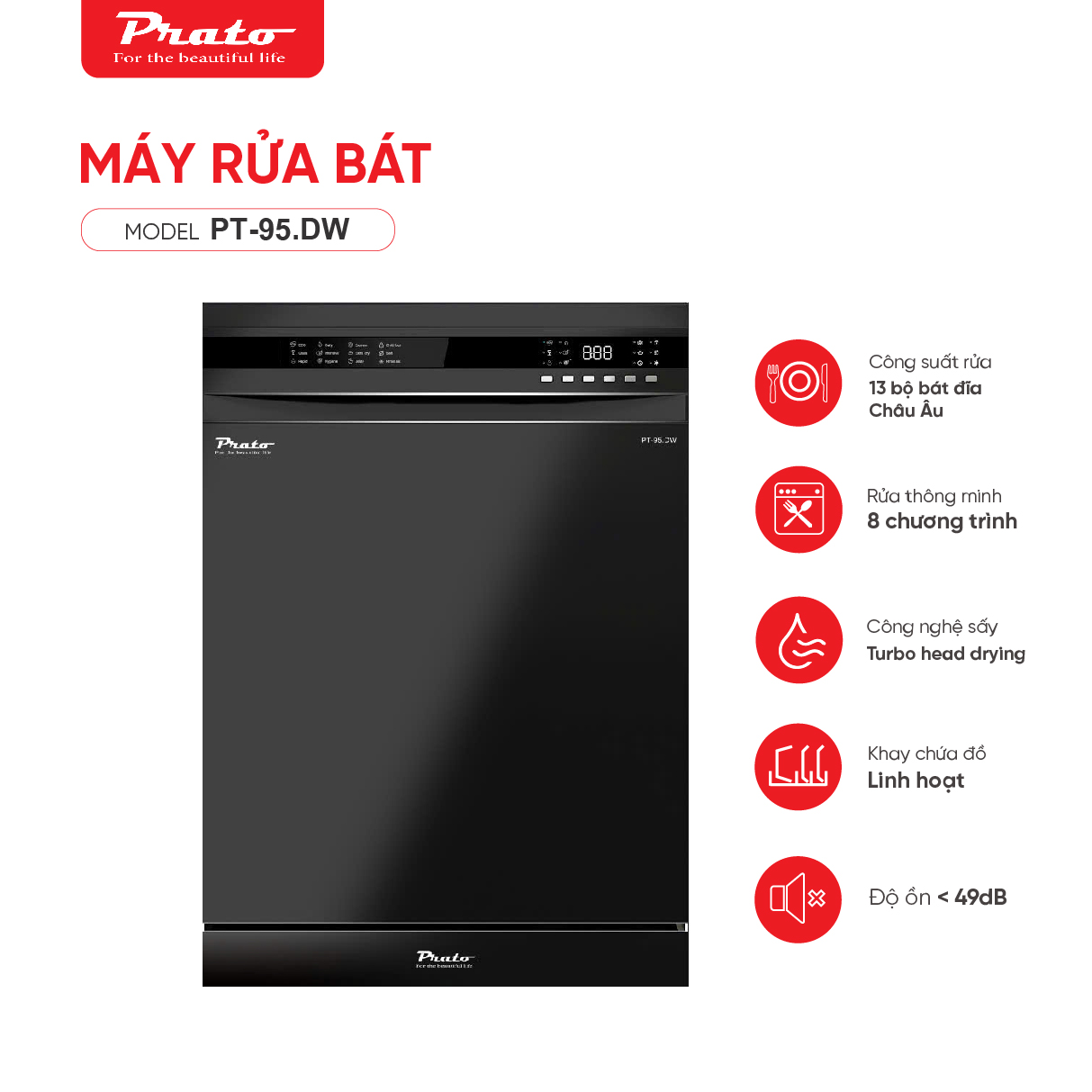 Máy rửa bát Prato PT-95DW