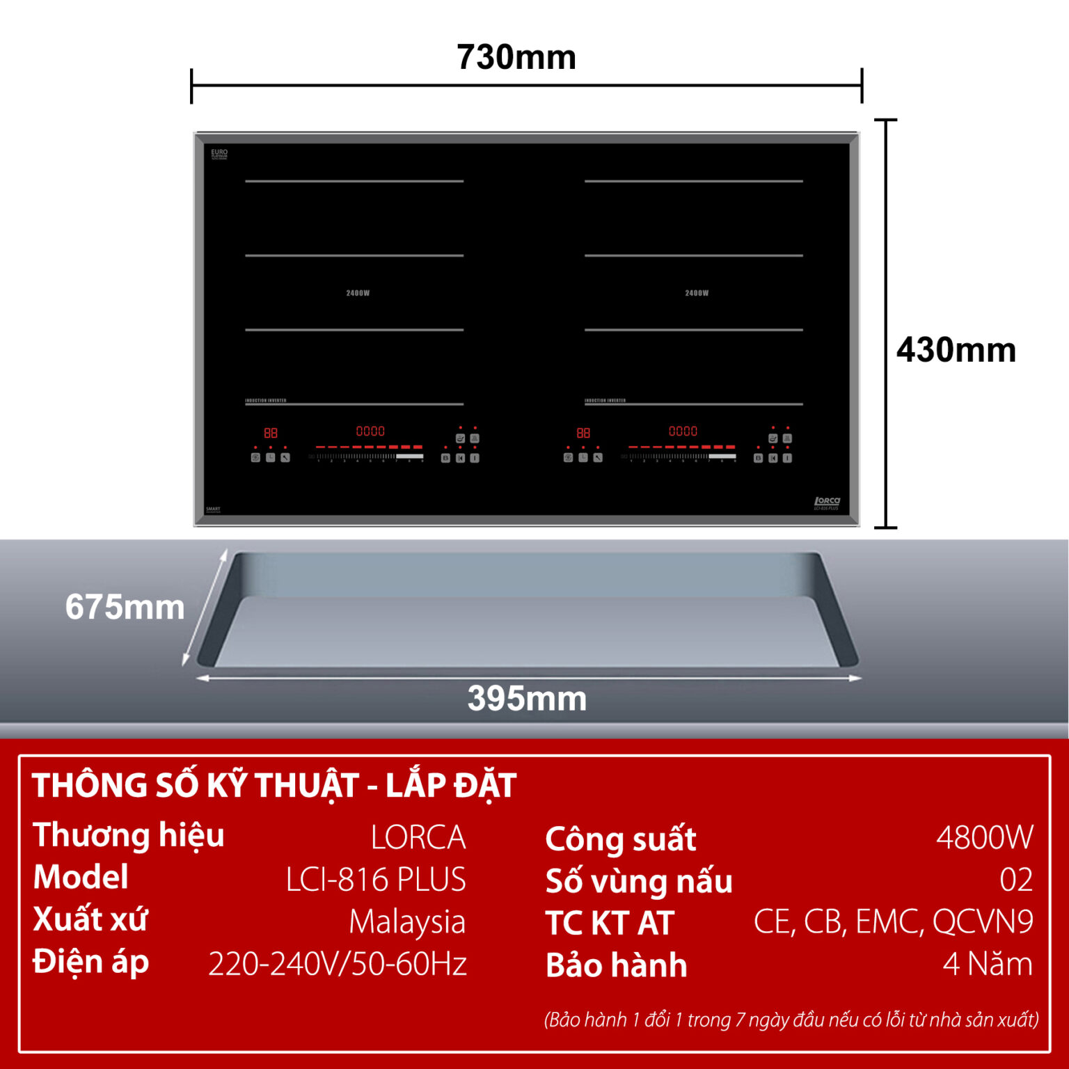 BẾP TỪ ĐÔI LORCA LCI 816 PLUS