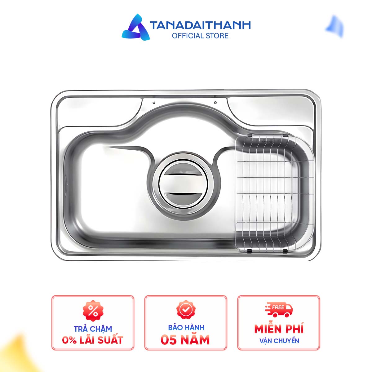 Chậu tân á 1 hố Wonang WKJ08551 inox 304 – Made In Korea