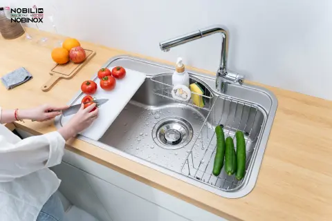 CHẬU RỬA BÁT 1 HỐ NOBINOX ROSA NN975D
