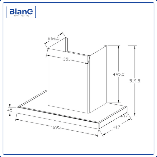 Máy hút mùi BlanC BA 7041BDC