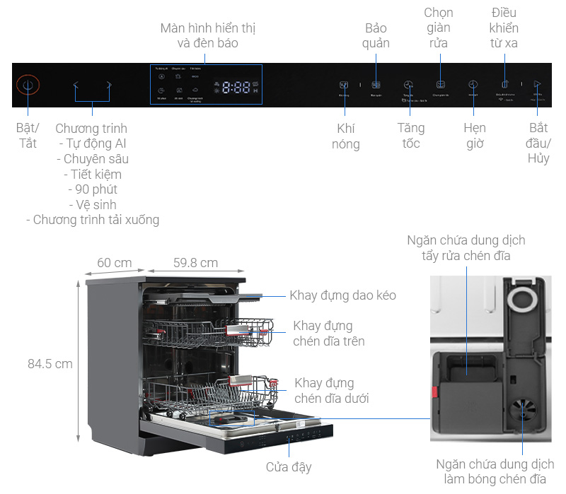 Máy rửa bát Toshiba DW-15F7G