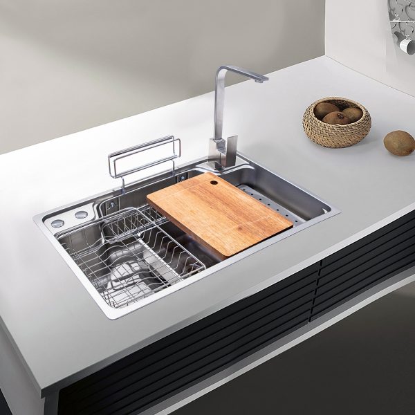 Chậu rửa bát Moomton M7848 inox SUS304 vân sần chống xước