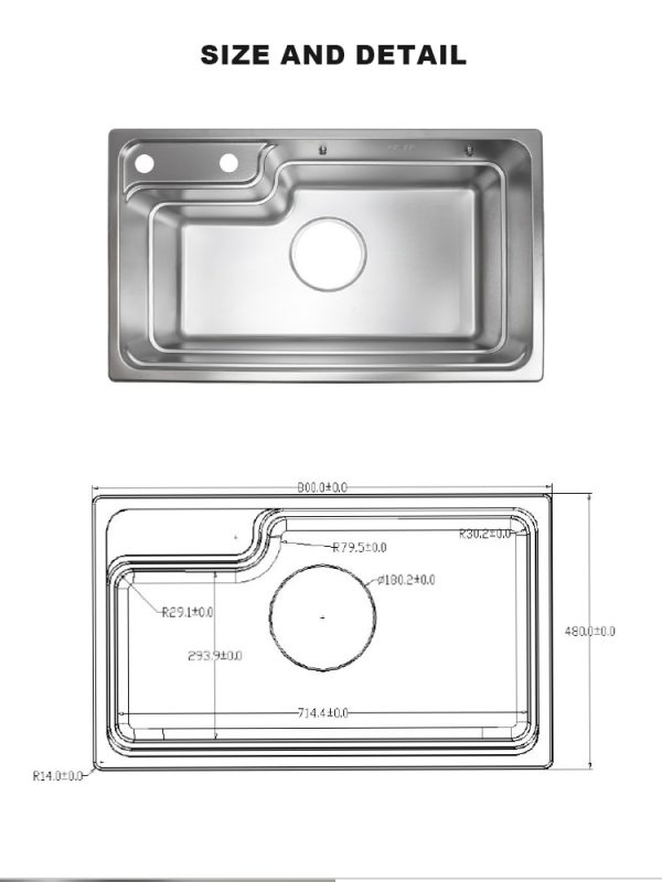 Chậu rửa bát Moomton M8048 inox SUS304